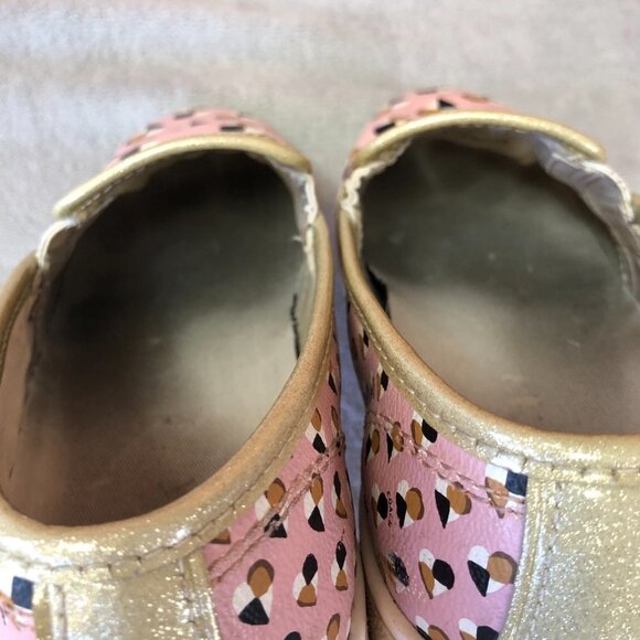 Coach Heart Print Blush Pink Gold Trim Heart Slip On Shoes Size 10B - Picture 8 of 16